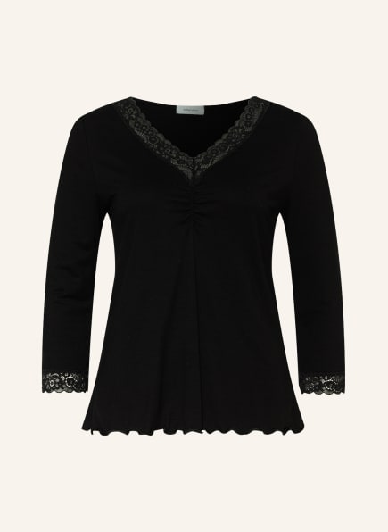 darling harbour Pajama shirt with 3/4 sleeve , Color: BLACK (Image 1)