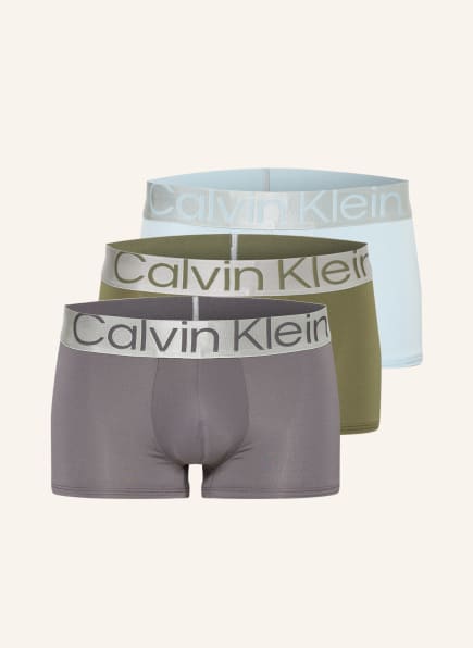 Calvin Klein Pack of 3 boxer shorts STEEL MICRO low rise, Color: LIGHT BLUE/ GRAY/ OLIVE (Image 1)