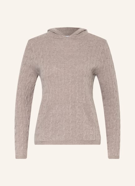 darling harbour Knit hoodie with cashmere, Color: BEIGE (Image 1)