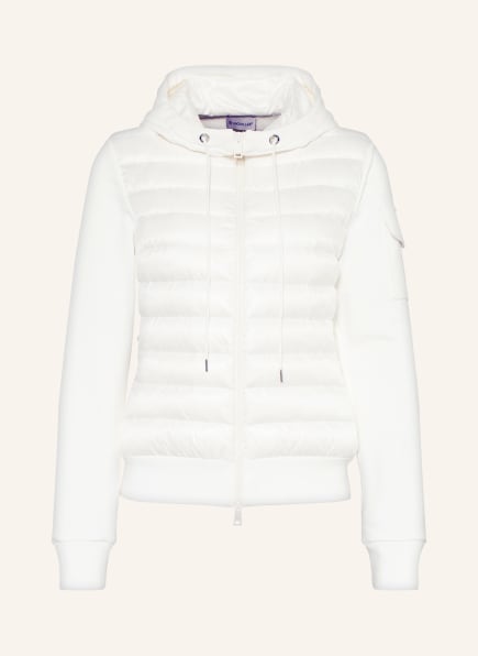 MONCLER Down jacket in mixed materials, Color: WHITE (Image 1)