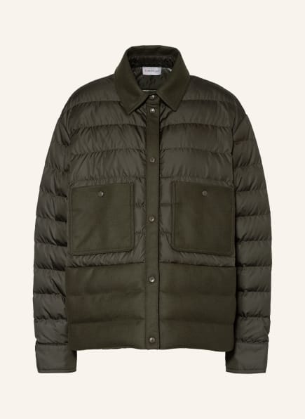 MONCLER Down jacket in mixed materials, Color: KHAKI (Image 1)