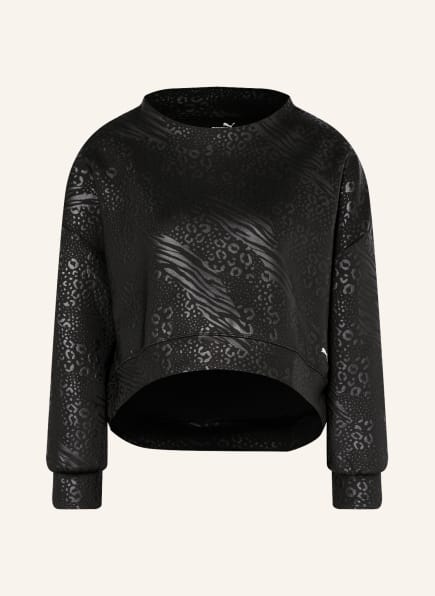 PUMA Cropped long sleeve shirt FASHION LUXE, Color: BLACK (Image 1)