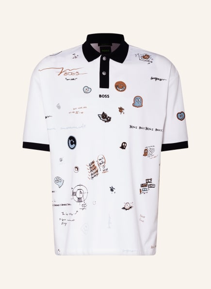 BOSS Jersey polo shirt PIRAXART relaxed fit, Color: WHITE (Image 1)