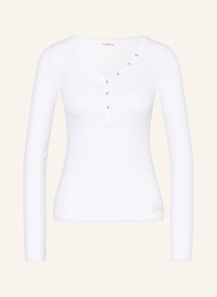 GUESS Henley shirt , Color: WHITE (Image 1)