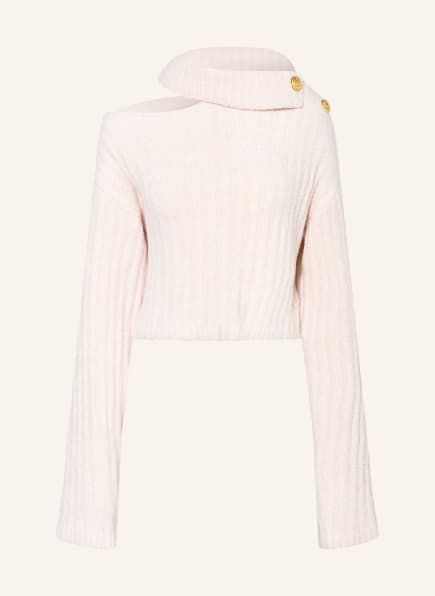 BALMAIN Cropped sweater with cut-out, Color: LIGHT PINK (Image 1)