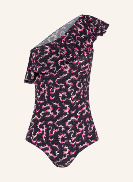 ISABEL MARANT ÉTOILE One-shoulder swimsuit SICILYA , Color: BLACK/ FUCHSIA/ PINK (Image 1)