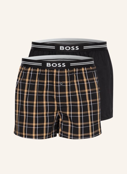 BOSS 2er-Pack Web-Boxershorts , Farbe: SCHWARZ/ WEISS/ BRAUN (Bild 1)