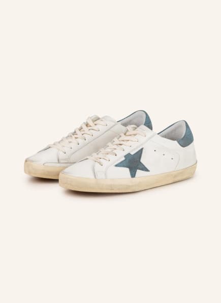 GOLDEN GOOSE Sneakers SUPER-STAR, Color: WHITE/ TEAL (Image 1)