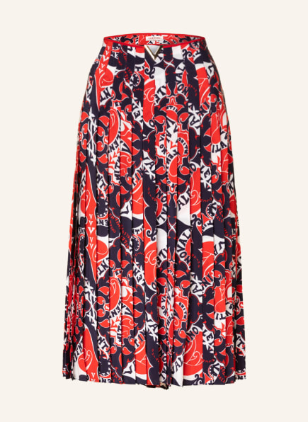 VALENTINO Silk skirt, Color: RED/ DARK BLUE (Image 1)