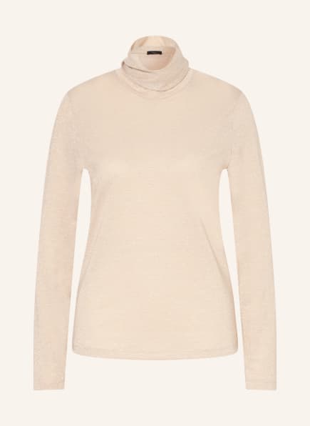 MARC CAIN Turtleneck shirt with glitter thread , Color: 612 soft bisque (Image 1)