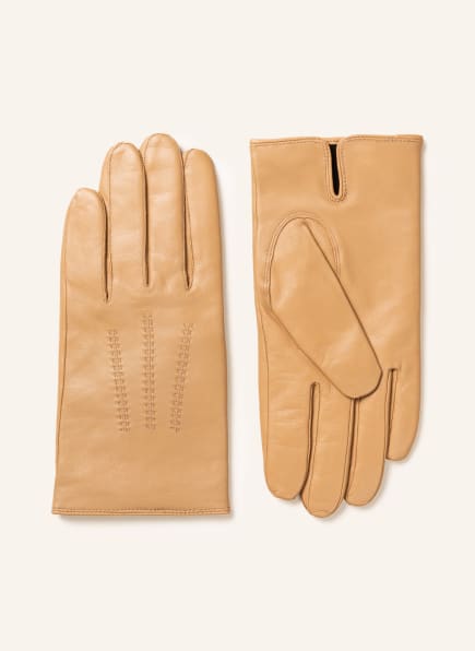 BOSS Leather gloves, Color: BEIGE (Image 1)