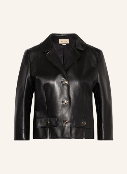 GUCCI Leather jacket with 3/4 sleeves , Color: BLACK (Image 1)