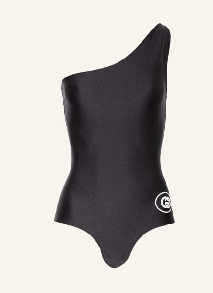 GUCCI One-shoulder swimsuit, Color: BLACK (Image 1)