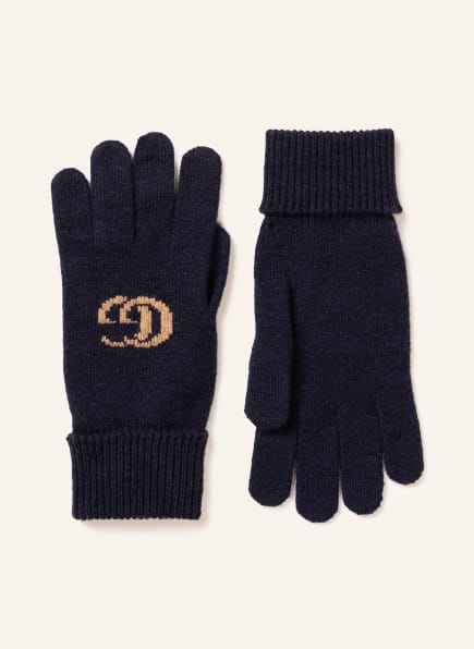 GUCCI Gloves made of cashmere, Color: DARK BLUE/ BEIGE (Image 1)