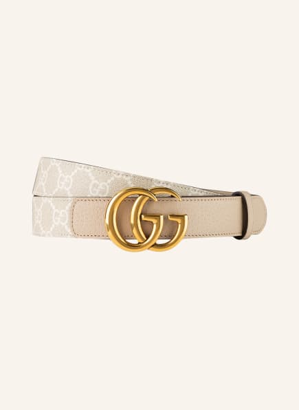 GUCCI Leather belt GG MARMONT reversible, Color: CREAM/ BEIGE (Image 1)