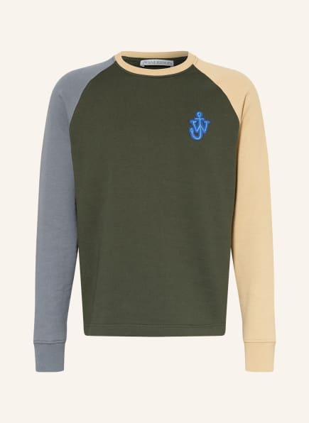 JW ANDERSON Sweatshirt, Farbe: DUNKELGRÜN/ BEIGE/ BLAUGRAU (Bild 1)