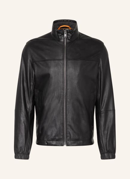 BOSS Leather jacket JASIS, Color: BLACK (Image 1)