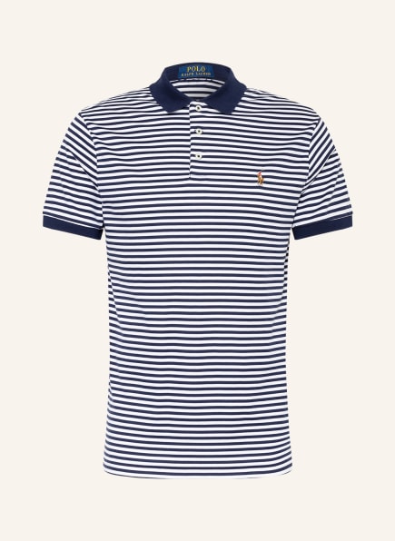 POLO RALPH LAUREN Jersey polo shirt custom slim fit, Color: WHITE/ DARK BLUE (Image 1)