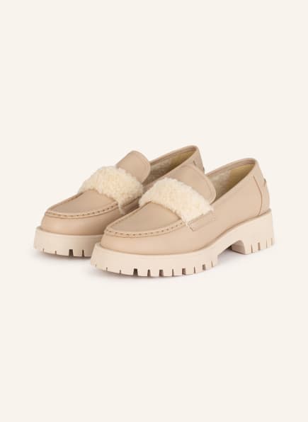 MRS & HUGS Loafers with faux fur, Color: BEIGE (Image 1)