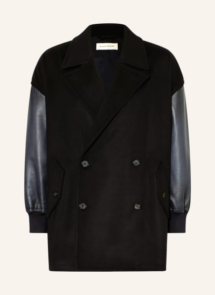 Alexander McQUEEN Oversized coat in mixed materials, Color: BLACK (Image 1)