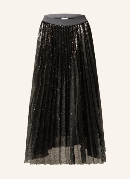 FABIANA FILIPPI Pleated skirt with sequins, Color: BLACK (Image 1)