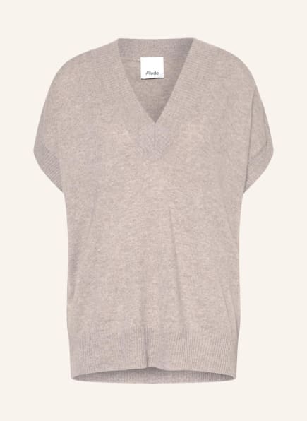 ALLUDE Kurzarm-Pullover mit Cashmere , Farbe: BEIGE (Bild 1)
