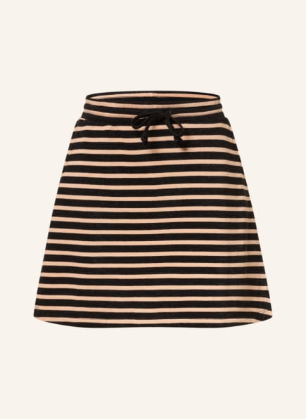 Juvia Sweat skirt, Color: BLACK/ BEIGE (Image 1)