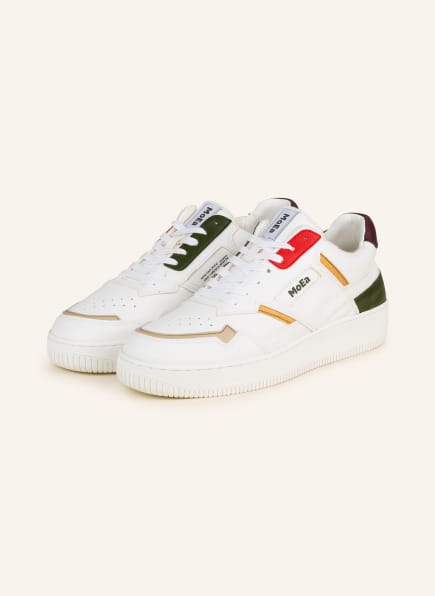 MoEa Sneakers , Color: WHITE/ DARK GREEN/ DARK RED (Image 1)