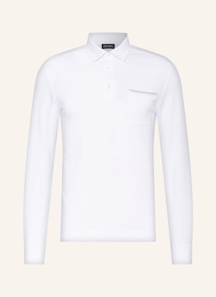 ZEGNA Piqué-Poloshirt, Farbe: WEISS (Bild 1)