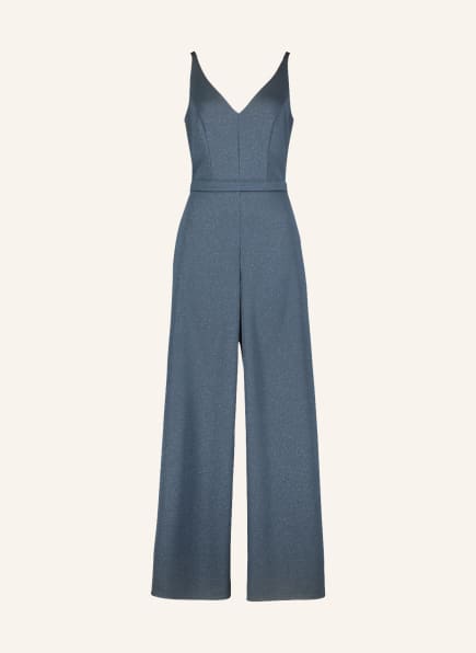 V by Vera Mont Jumpsuit with glitter thread , Color: DARK BLUE/ SILVER (Image 1)