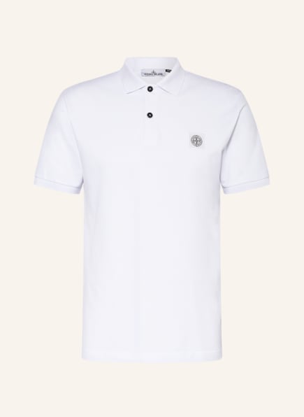 STONE ISLAND Piqué polo shirt regular fit, Color: WHITE (Image 1)