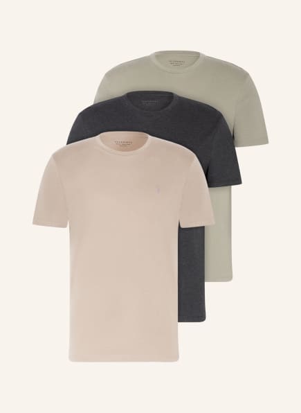 ALL SAINTS 3er-Pack T-Shirts, Farbe: TAUPE/ HELLBRAUN/ DUNKELGRAU (Bild 1)