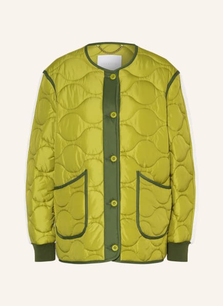 rich&royal Steppjacke im Materialmix, Farbe: HELLGRÜN/ CREME (Bild 1)