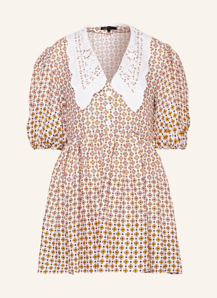 maje Leinenkleid ROMELANGE, Farbe: WEISS/ ORANGE (Bild 1)