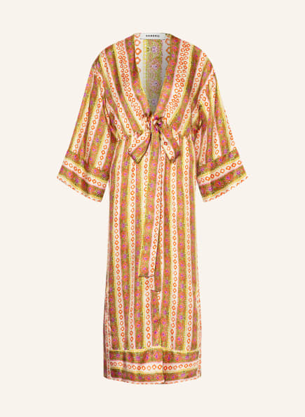 SANDRO Seidenkleid, Farbe: GRÜN/ ORANGE (Bild 1)