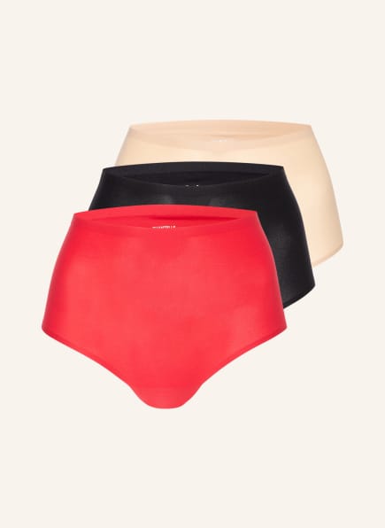 CHANTELLE 3-pack high-waisted briefs SOFTSTRETCH, Color: BLACK/ BEIGE/ RED (Image 1)