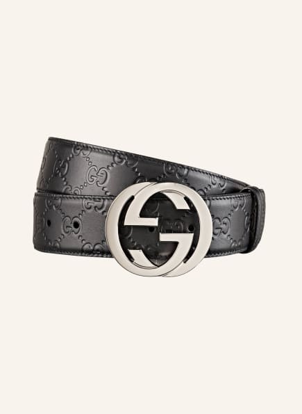 GUCCI Leather belt SIGNATURE , Color: BLACK (Image 1)