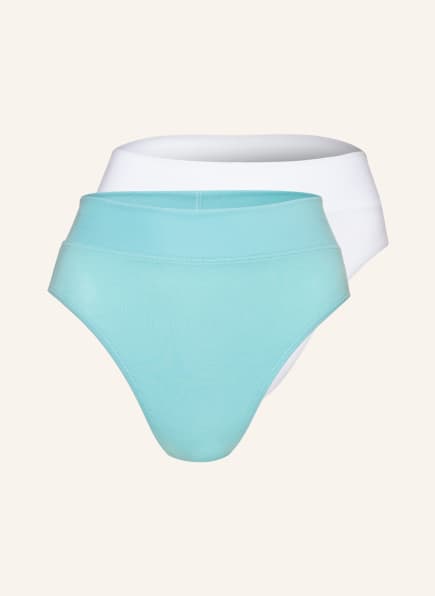 CALIDA 2-pack high-waisted briefs ELASTIC , Color: TURQUOISE/ WHITE (Image 1)