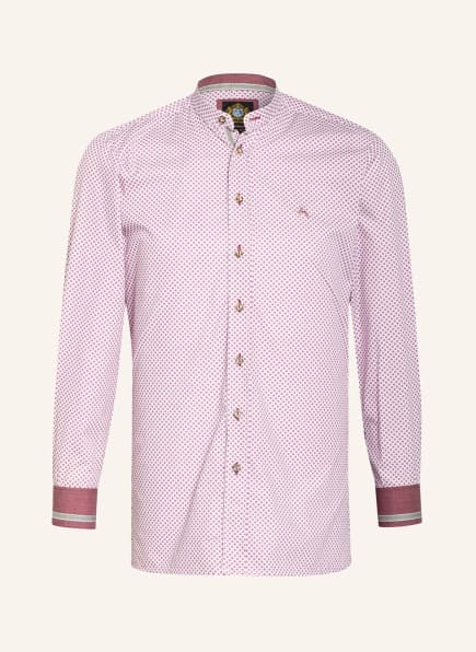 Hammerschmid Trachtenhemd mit Stehkragen Slim Fit, Farbe: WEISS/ ROT (Bild 1)