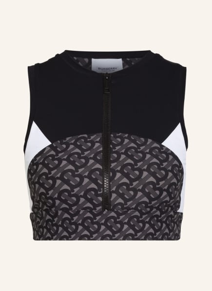 BURBERRY Cropped-Top, Farbe: SCHWARZ/ WEISS/ GRAU (Bild 1)