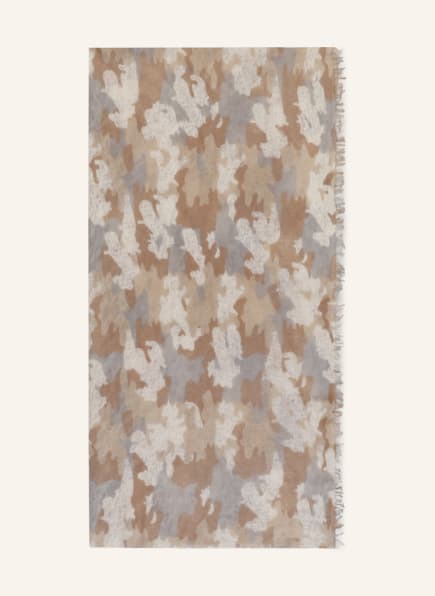 HEMISPHERE Cashmere-Schal PAMOUFLAGE, Farbe: ECRU/ HELLBRAUN/ BLAUGRAU (Bild 1)