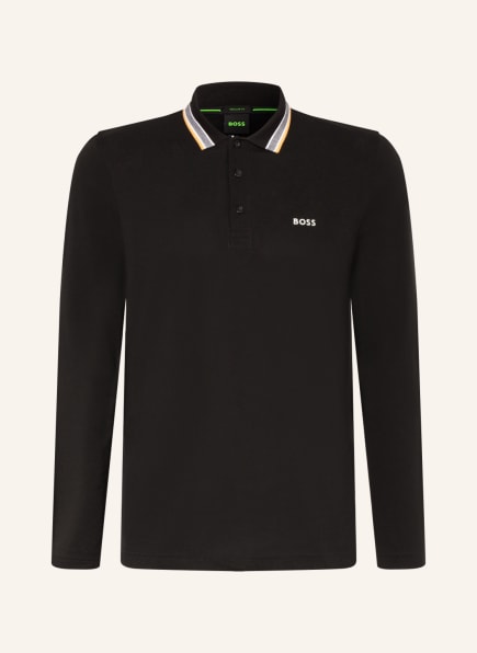 BOSS Piqué polo shirt PLISY CURVED regular fit, Color: BLACK (Image 1)