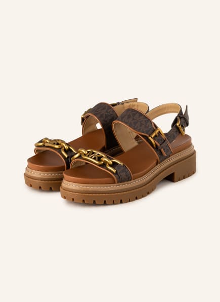 MICHAEL KORS Platform sandals KAILEY, Color: DARK BROWN/ BROWN (Image 1)