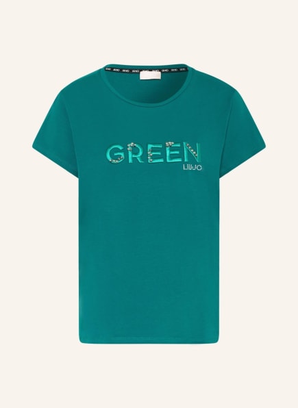 LIU JO T-shirt with decorative gems , Color: DARK GREEN (Image 1)