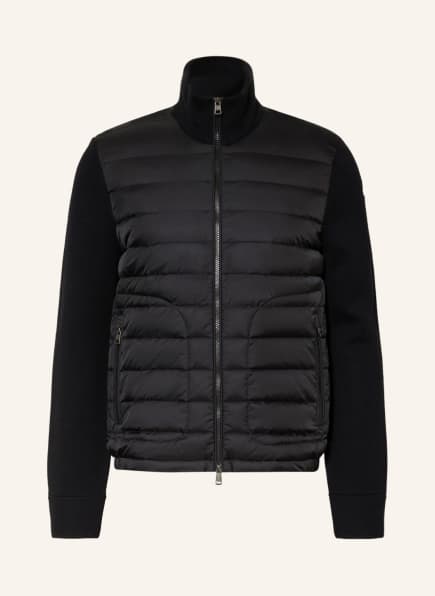 MONCLER Cardigan HYBRID in mixed materials, Color: BLACK (Image 1)