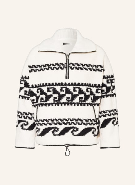 ISABEL MARANT Faux fur half-zip sweater MARLO, Color: ECRU/ BLACK (Image 1)
