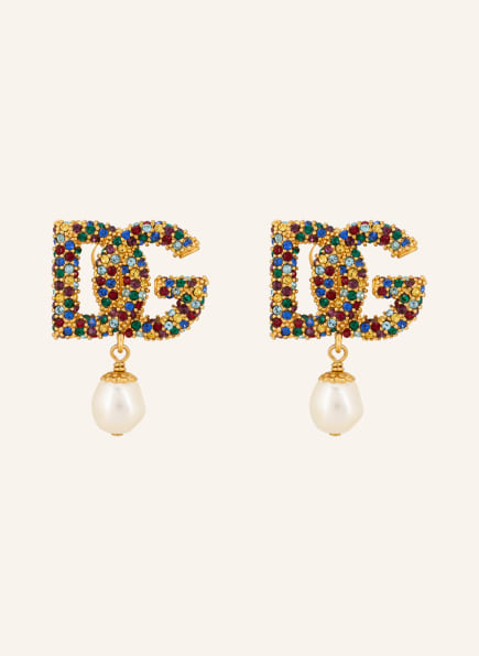 DOLCE & GABBANA Ear clips, Color: GOLD/ WHITE/ DARK RED (Image 1)
