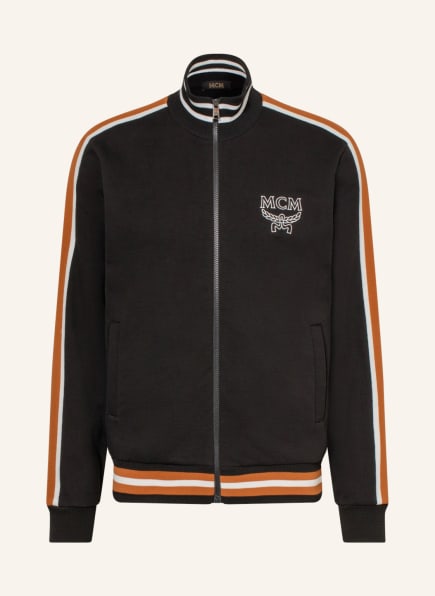 MCM Sweat jacket with tuxedo stripes, Color: BLACK (Image 1)