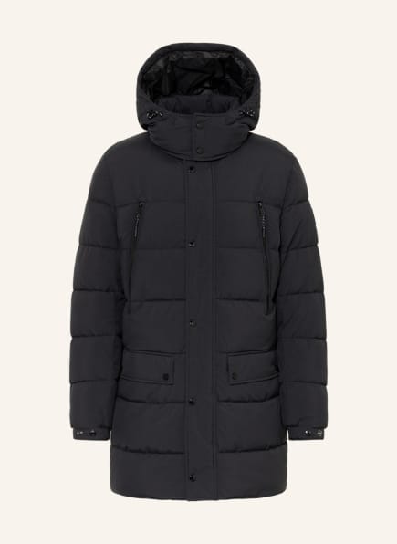 BOSS Quilted coat CONLON with removable hood, Color: BLACK (Image 1)