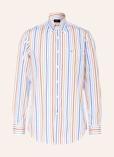 PAUL & SHARK Hemd Comfort Fit, Farbe: WEISS/ BLAU/ BRAUN (Bild 1)